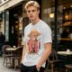 Olive T-Shirt With Monkey In Straw Hat Pirate Print