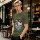 Oversized T-Shirt With Chubby Cat In Ramen Bowl Print