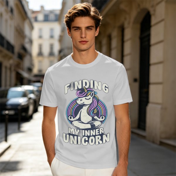 Finding My Inner Unicorn Meditating Graphic T-Shirt