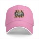Black baseball cap with Stay Gold graphic print featuring four characters