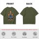 Olive Green T-Shirt with Final Fantasy Black Mage Graphic Print