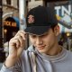 Black Baseball Cap With Monkey In Straw Hat Graphic