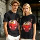 Olive T-Shirt With Cute Cartoon Ramen Bowl Graphic