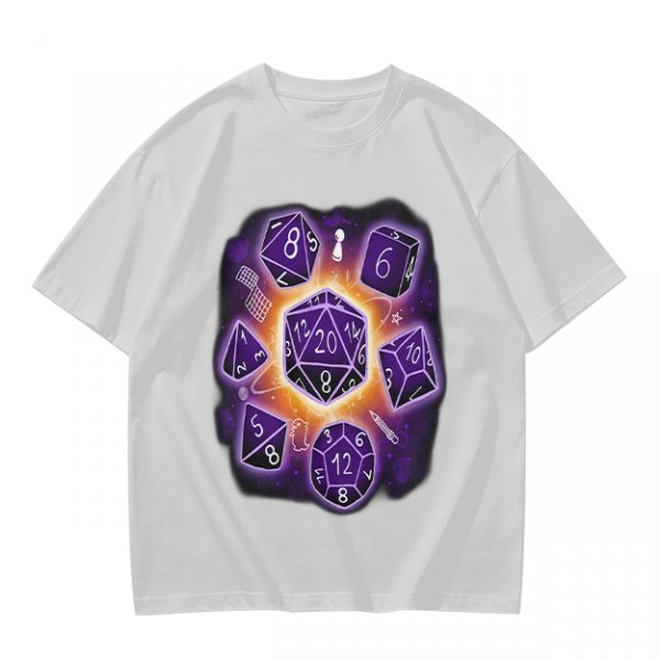 Olive T-Shirt With Glowing Dungeons & Dragons Dice Set Art