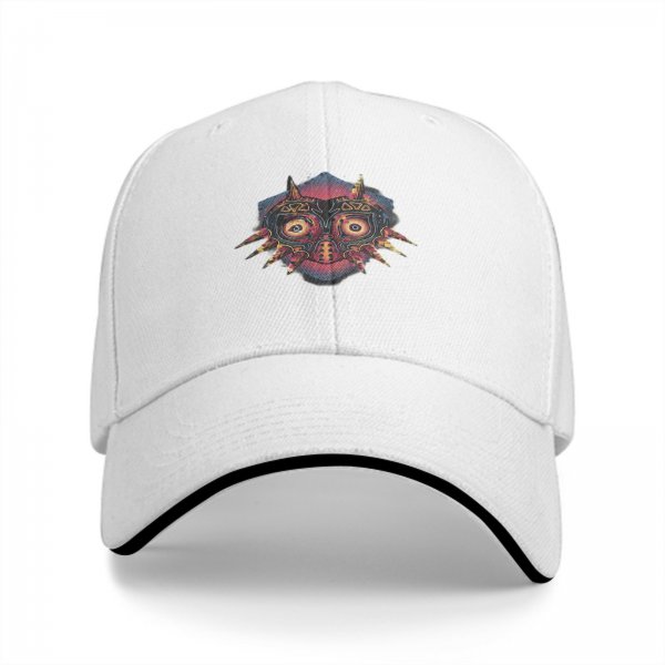 Black Baseball Cap With Majora's Mask Graphic Print