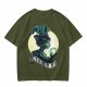 Olive Witch Graphic T-Shirt With Winged Monkey And Crystal Ball
