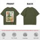 Howl's Moving Castle Stamp Graphic Olive T-Shirt