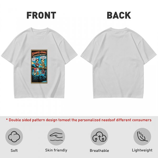 Olive T-Shirt with Stranger Hobbs Upside Down Comic Print