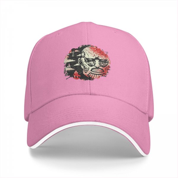 Black Baseball Cap With Distressed Horror Monster Face Graphic