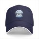 Black baseball cap with polar bear lifting barbell graphic