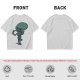Olive T-Shirt With Alien Eating Ice Cream Graphic