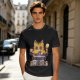 Olive T-Shirt With Cat Eating Snacks Frequent Snacks Print