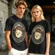 Olive green t-shirt with encouraging coffee character graphic and motivational text