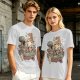 Olive T-Shirt With Whimsical Floating Island Children Art Print