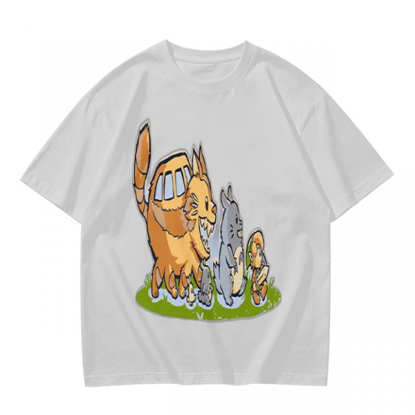 Olive T-Shirt With Whimsical Forest Creature Artwork Print