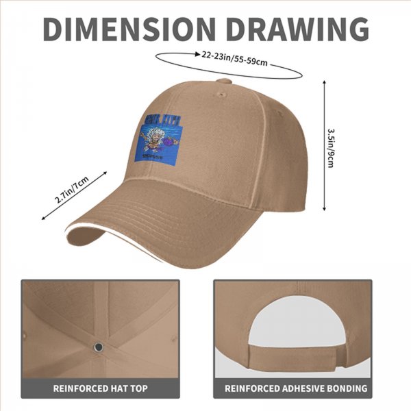 Black Baseball Cap with Gear Fifth Luffy Anime Print