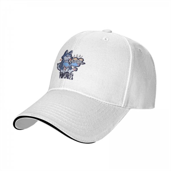 Black Baseball Cap With Cute Husky Holding Pupcakes Art