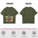 Olive green Christmas beer graphic t-shirt with 'FOR A BEER!' text