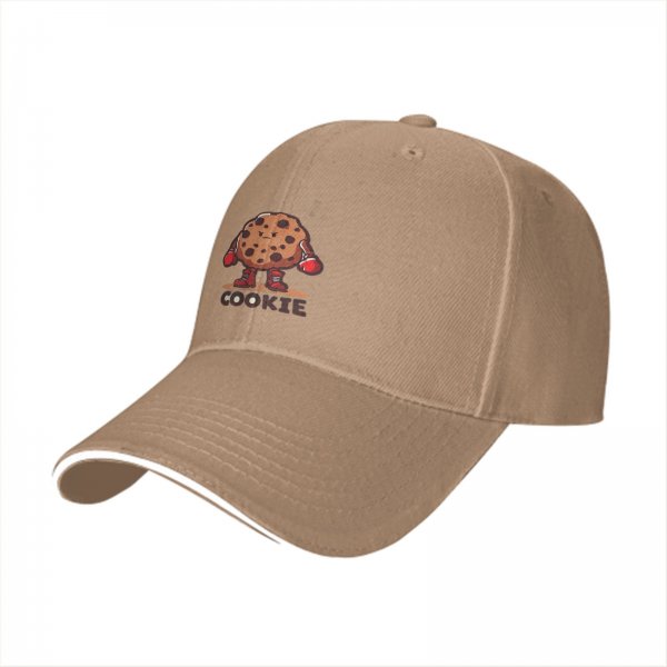 Black Baseball Cap With Skateboarding Chocolate Chip Cookie Graphic