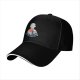 Black Baseball Cap With Mountain Hiker Silhouette Landscape Art