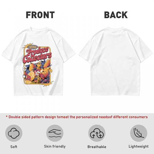 Certified Produce Collectors Graphic T-Shirt with Fruit and Creatures