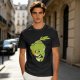 Olive Green T-Shirt With Sad Cartoon Cabbage Graphic