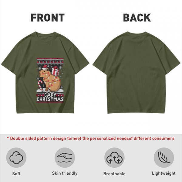 Capy Christmas Ugly Christmas Sweater Style T-Shirt