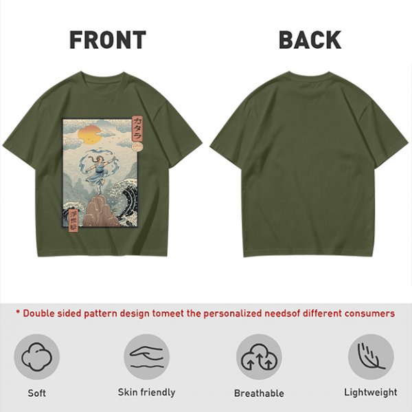 Katara Waterbending Ukiyo-e Style Graphic T-Shirt