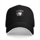 Black Baseball Cap With Disappointed Cat Graphic Print