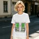 Olive T-shirt with pixel art retro computer characters print