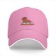 Black baseball cap with a relaxed cartoon pepper graphic and text