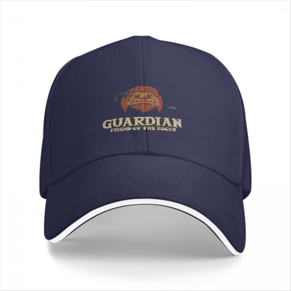 Black baseball cap with Ludo Guardian Friend of the Rocks print