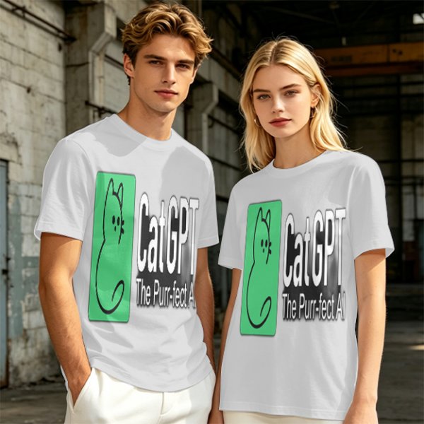 Olive Green CatGPT The Purr-fect AI Graphic T-Shirt