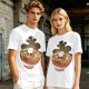 Olive T-Shirt With Skull Ramen Bowl Graphic