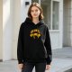 Black hoodie with Sloths Gym sloth lifting barbell graphic