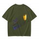 Olive Graphic T-Shirt With Coffee Mug And Rainbow Design