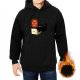 Black cat on laptop hoodie with 'Purr My Last Email' print