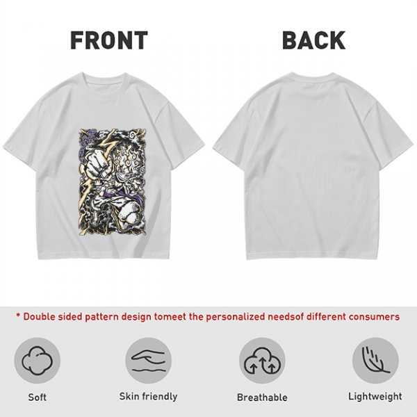 Olive Anime Graphic T-Shirt With Fist And Lightning Artwork