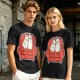 Olive T-Shirt with Cute Ghosts on Red Armchair Graphic