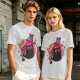 Olive T-shirt with a potion bottle holding a black cat that says don't open evil inside do it