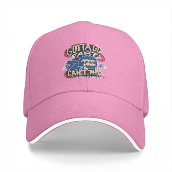 Black baseball cap with sloth 'gotta go fast can't tho' graphic