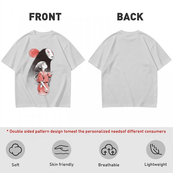 Spirited Away Chihiro and No Face Anime Graphic T-Shirt