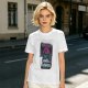 Olive graphic t-shirt with villain character and humorous text print