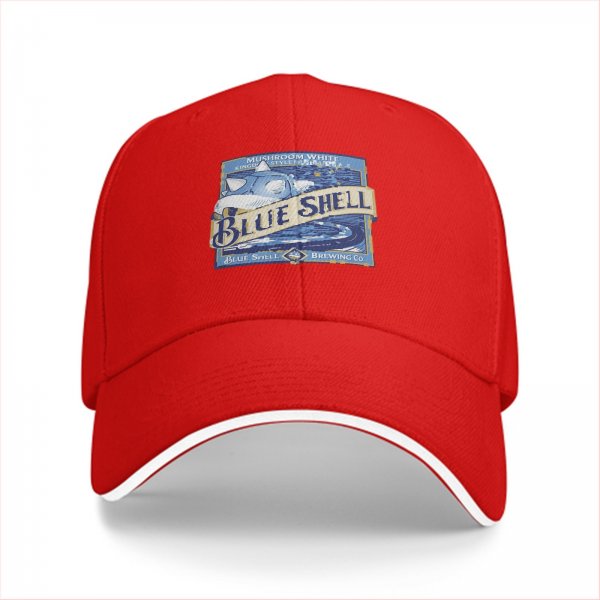 Black Baseball Cap with Blue Shell Brewing Co Mushroom White IPA Print