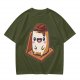 Olive T-Shirt With Cute Smores Character Graphic Print