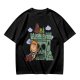 Olive T-shirt with Peanuts-style He-Man Castle Grayskull Graphic
