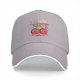 Black baseball cap with funny mood swing cherry graphic print