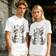 Olive T-Shirt With Two Sleepy Sky Bison Character Prints