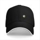 Black Baseball Cap With Stacked Coffee Cups Graphic