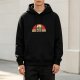 Black Hoodie With Retro Sunset Graphic Print